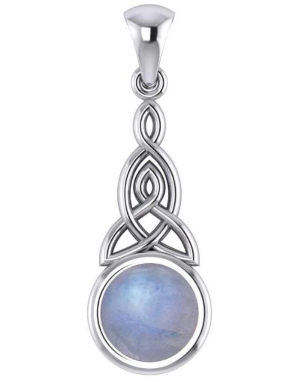 NWOT Triquetra Sterling Silver Pendant with Genuine Rainbow Moonstone